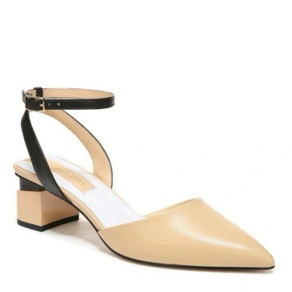 Franco Sarto Naya Ankle Strap Block Heel Pumps Size 9